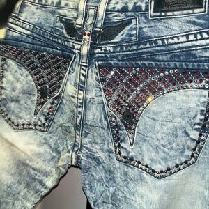 Robins Jeans Red and white Bedazzled
